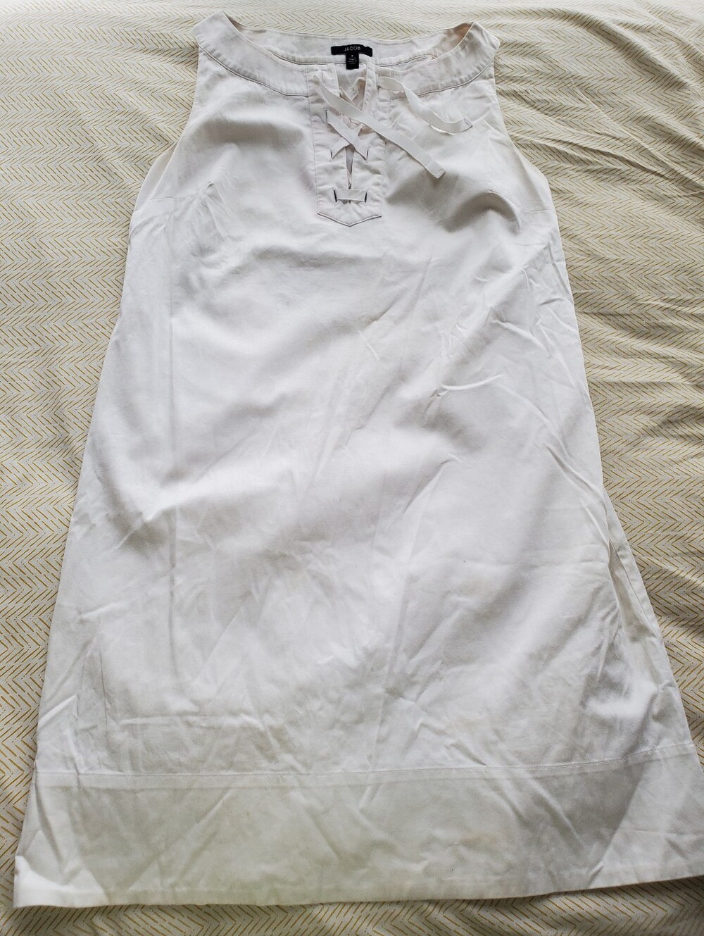 Jacob White Sleeveless Lace-Up Cotton Sundress - Picture 8 of 8